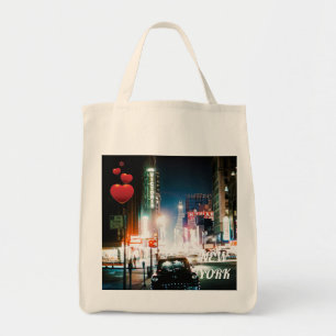 TOTE BAG NEW YORK CITY TIMES SQUARE 1950'S NEON NIGHT PHOTO