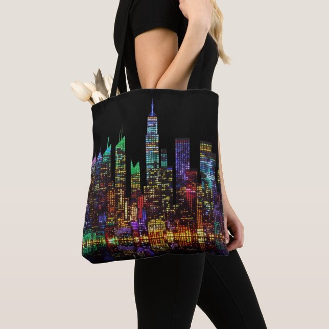 Tote Bag New York Cityscape, LED Style léger (De près)
