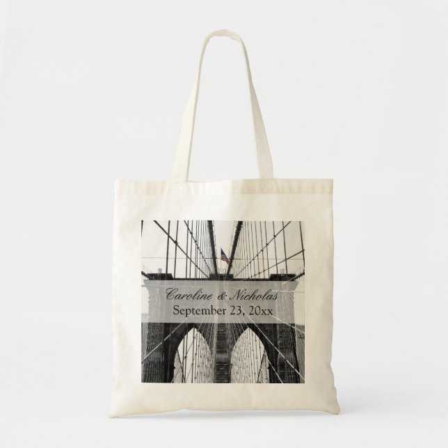Tote Bag New York Mariage NYC Brooklyn Bridge (Devant)