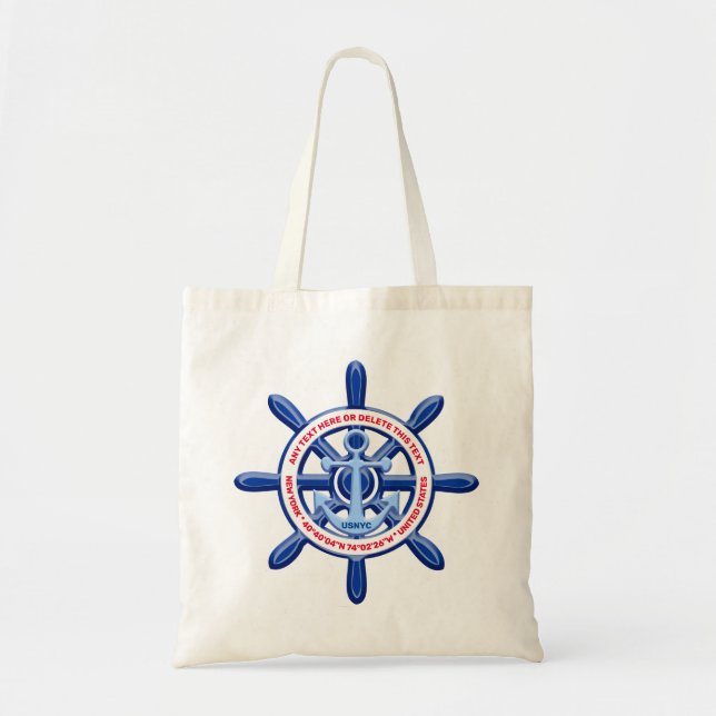 Tote Bag New York, United States, Customizable, Sea Travel (Devant)