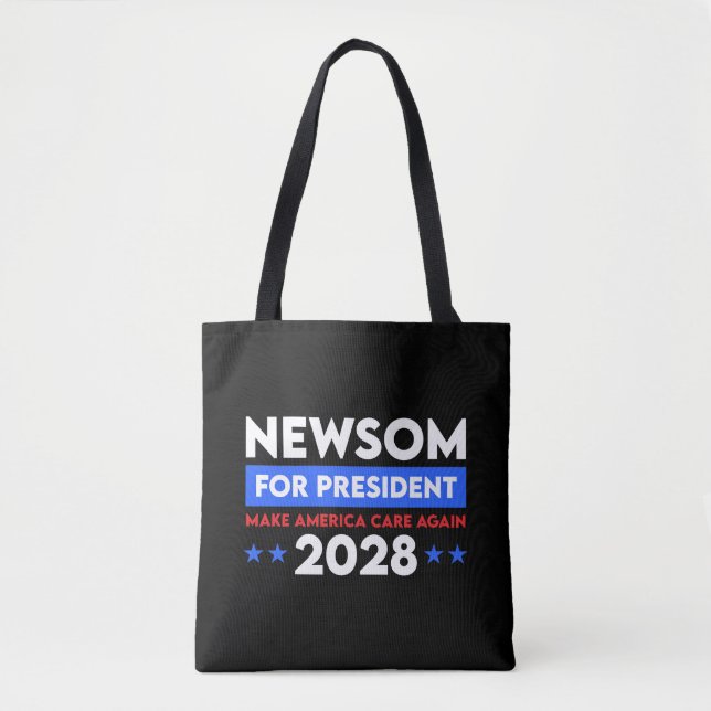 Tote Bag Newsom pour le président Rendre America Care 2028 (Devant)