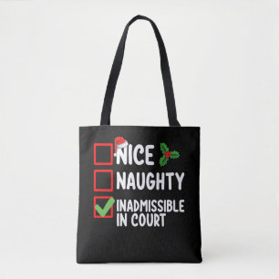 Tote Bag Nice Naughty Inadmissible Dans La Liste De Noël Du