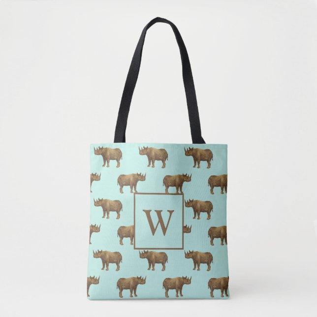 Tote Bag Nice Rhinos Monogramme Initial (Devant)