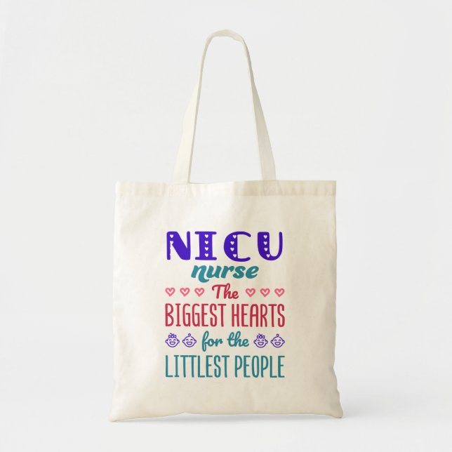 Tote Bag NICU Infirmière les plus grands coeurs pour les pl (Devant)