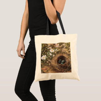 Tote Bag Nid d'oiseau et Roses de chien par John William Hi