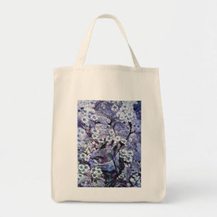 Tote Bag NID OISEAU, bleu blanc