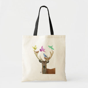 Tote Bag Nids des cerfs et des oiseaux Pastel Shades