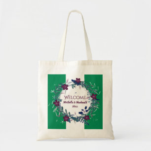 Tote Bag NIGERIA MARIAGE ACCUEIL Floral Personnalisé
