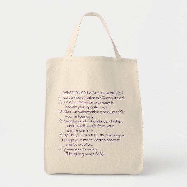 TOTE BAG N'IMPORTE QUI, QUELQUE CHOSE TOUTE QUANTITÉ ! ! ! (Devant)