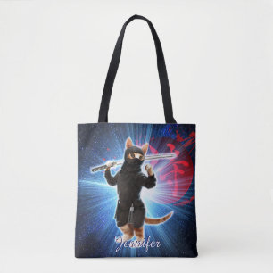 Tote Bag Ninja Chat dans l'espace.