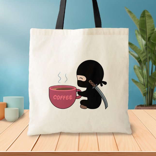 Tote Bag Ninja minuscule avec grande tasse de café (Créateur téléchargé)