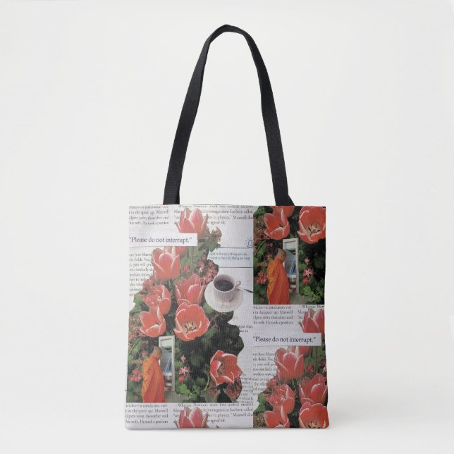 Tote Bag N'Interrompez Pas L'Argent Matin Café Thé Heure (Devant)