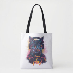Tote Bag Niveau gamer chat vers le haut