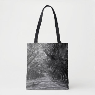 Tote Bag Niveaux De Gris De L'Avenue Des Chênes