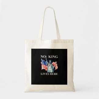 Tote Bag No King Lives in America Freedom Flag Patriotic