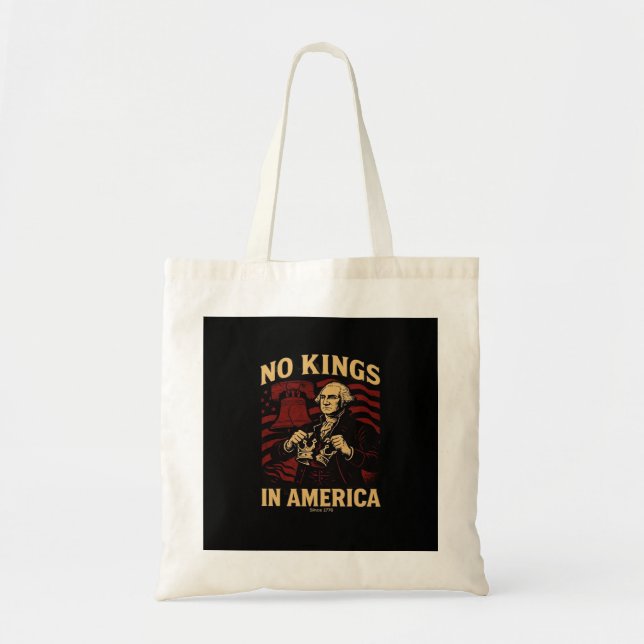 Tote Bag No Kings In America Since 1776 Anti-Donald Trumpp (Devant)