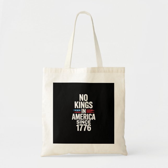 Tote Bag No Kings In America Since 1776 Minimal Clean (Devant)