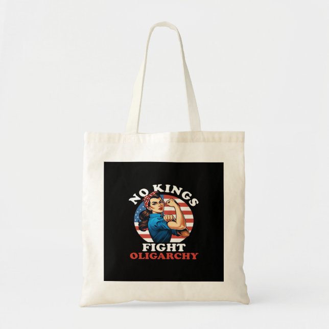 Tote Bag No Kings Oligarchy Retro Classic (Devant)