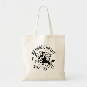 Tote Bag No Moosic No Life Funny Cow Pun