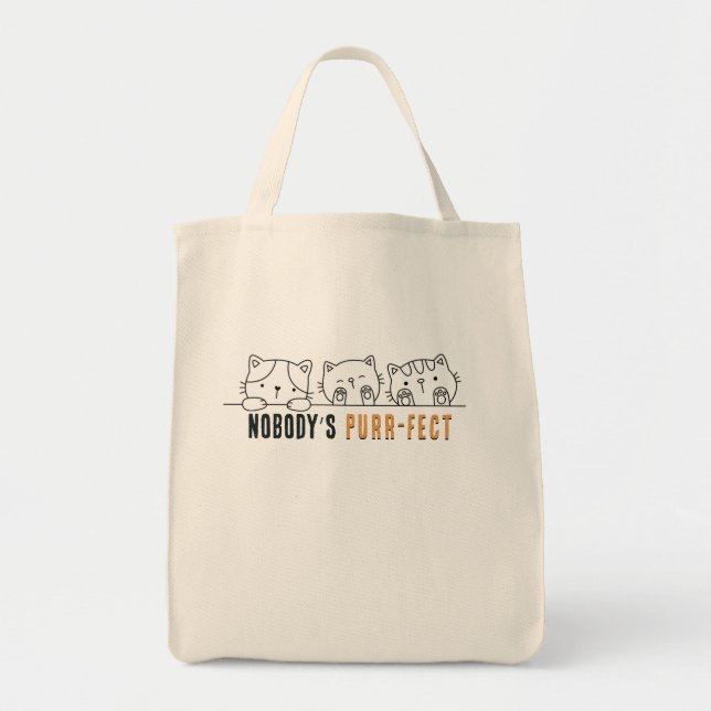 Tote Bag Nobody's Purr-fect (Devant)