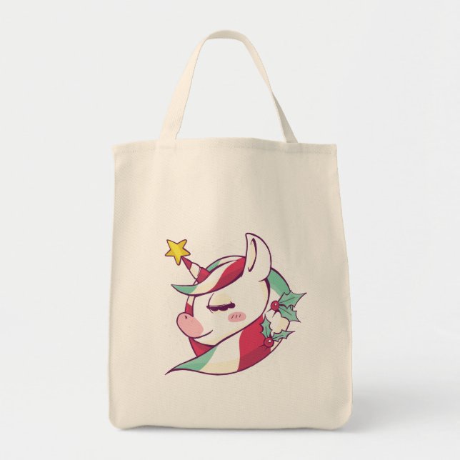 Tote Bag Noël à la licorne (Devant)
