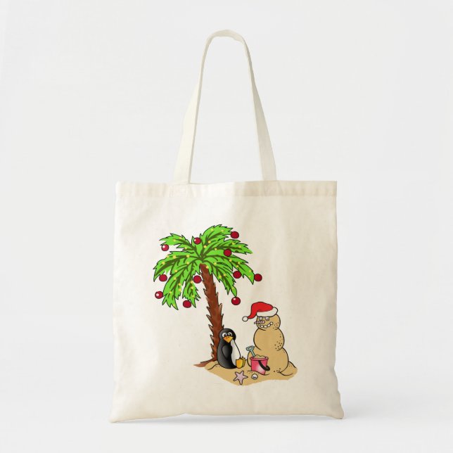 Tote Bag Noël à la plage (Devant)