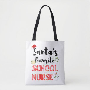 Tote Bag Noël à l'infirmière scolaire