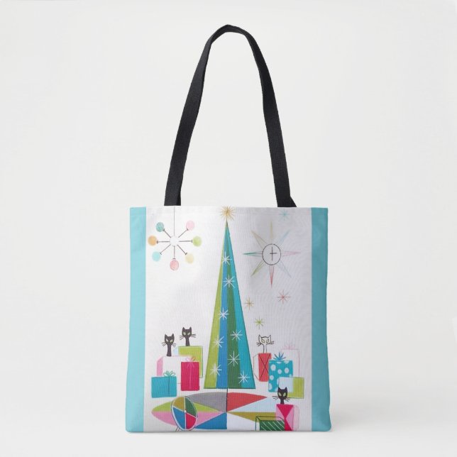 Tote Bag Noël atomique d'ère d'illustration vintage (Devant)