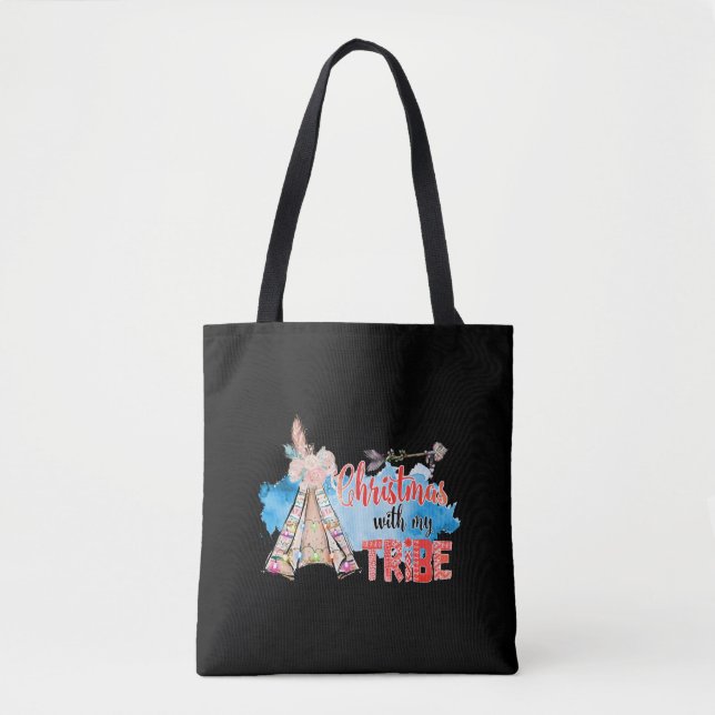 Tote Bag Noël avec ma tribu (Devant)