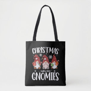 Tote Bag Noël avec mes gnomes Gnome à carreaux rouges de Bu