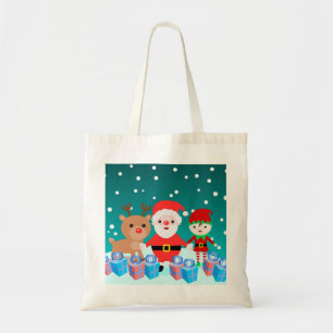 TOTE BAG NOËL AVEC PÈRE NOËL ET SES AMIS