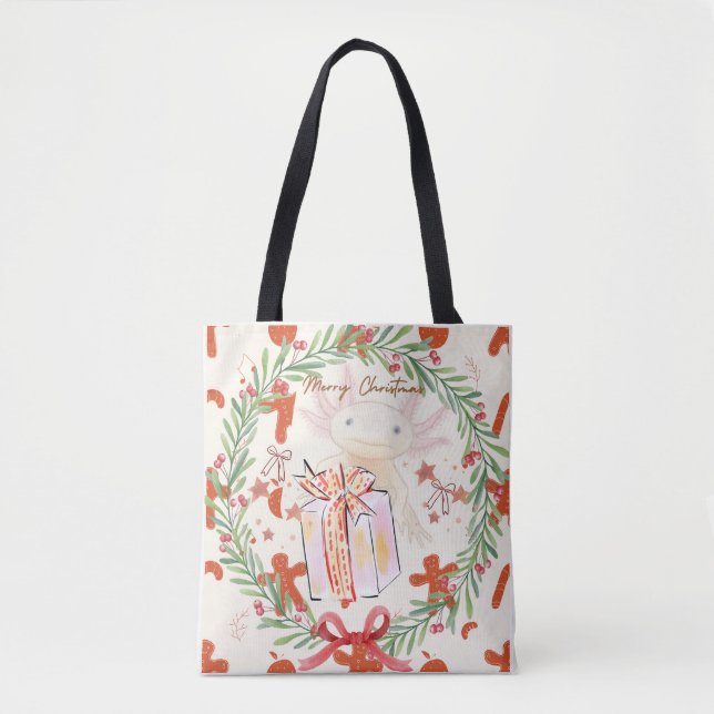 Tote Bag Noël Axolotl (Devant)