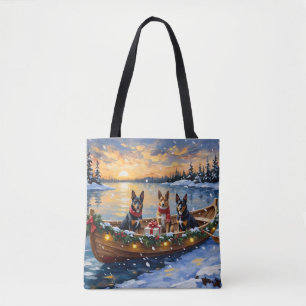 Tote Bag Noël Bateau Vacances de Noël Malinois Belge