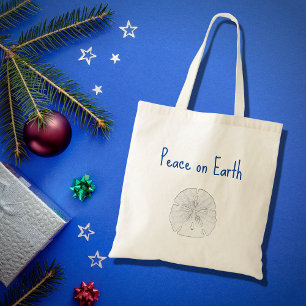 Tote Bag Noël Beach Dollar de sable Paix sur Terre