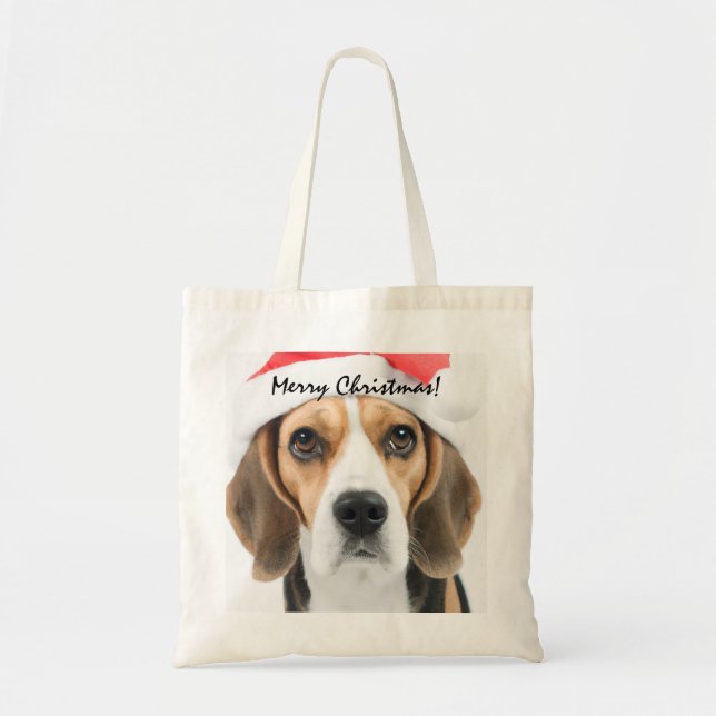 Tote Bag Noël beagle (Devant)