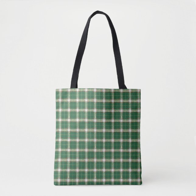 Tote Bag Noël blanc vert Plat (Devant)