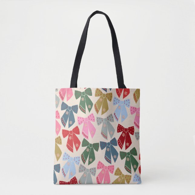 Tote Bag Noël Bows Coquette (Devant)
