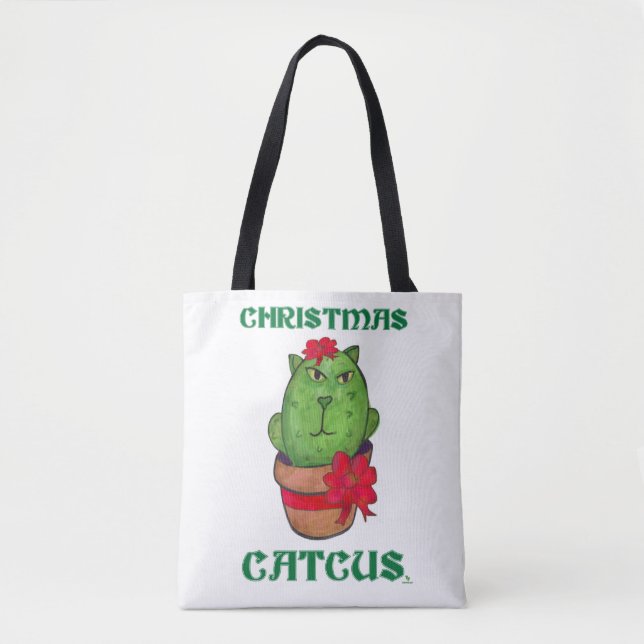 Tote Bag Noël Catcus Vacances Cactus Dessin (Devant)