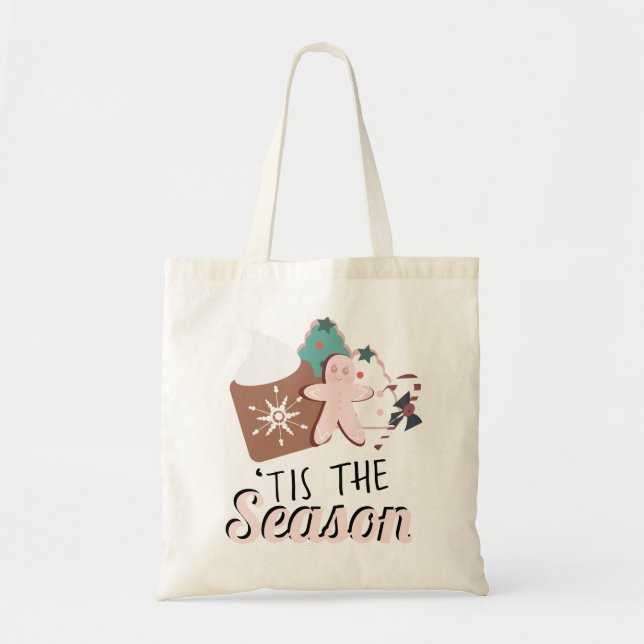 Tote Bag Noël C'est la saison Cookies Chocolat chaud (Devant)