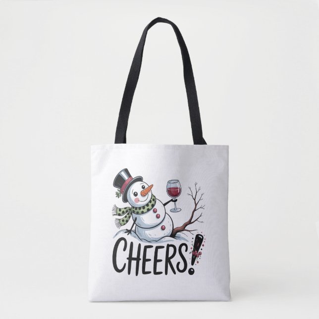 Tote Bag Noël Cheveux Snowman Cuisine à vin Cuisine (Devant)