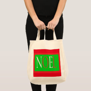 TOTE BAG NOEL CHRISTMAS DESIGN ROUGE ET VERT BLANC DESIGN