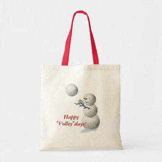 Tote Bag Noël de bonhomme de neige de volleyball