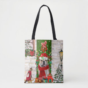 Tote Bag Noël de Bulldog anglais