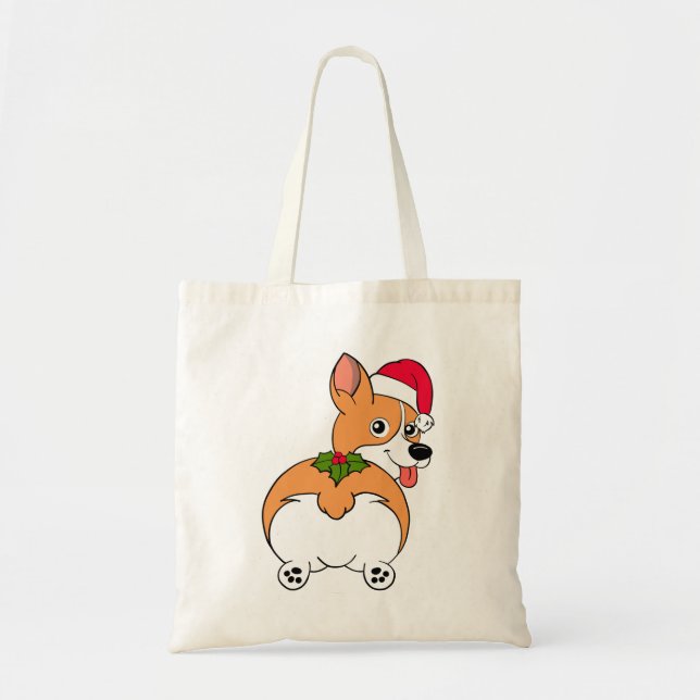 Tote Bag Noël de Chien de Corgi (Devant)