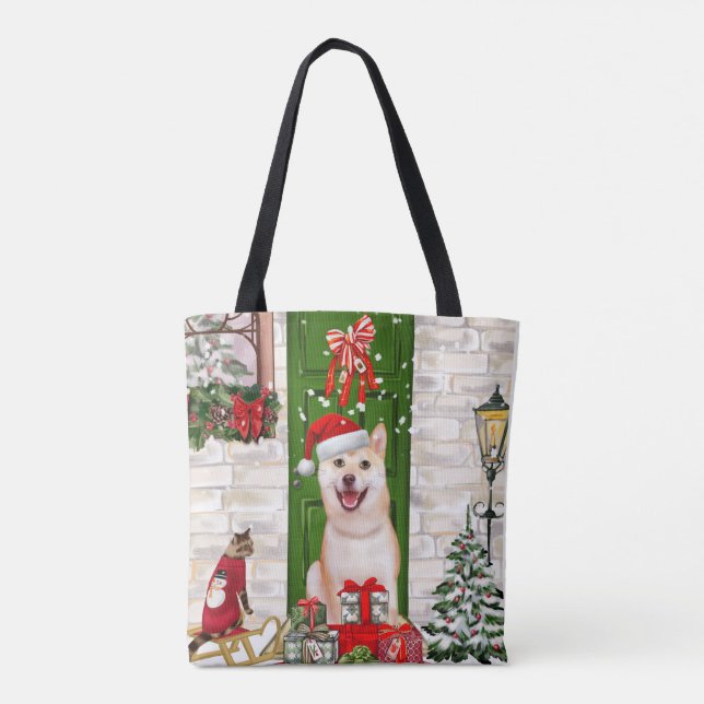 Tote Bag Noël de Chien Shiba Inu (Dos)