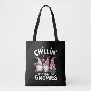 Tote Bag Noël de la famille Gnome, détente avec mes Gnomes