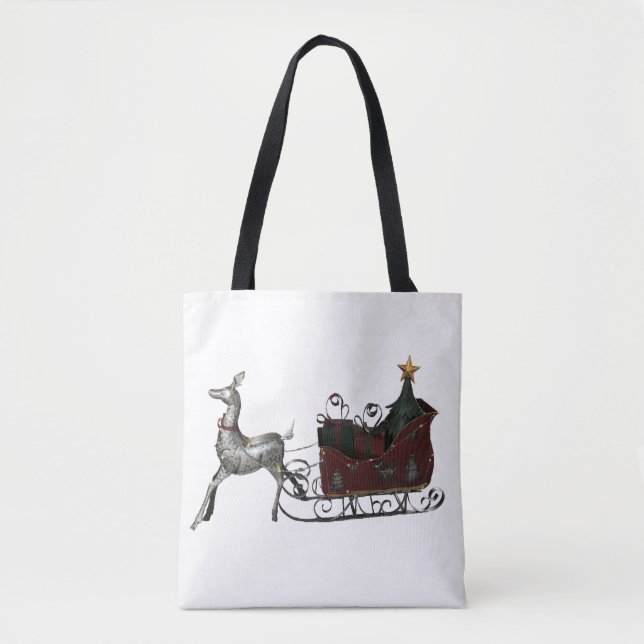 Tote Bag Noël de père Noël Sleigh (Devant)