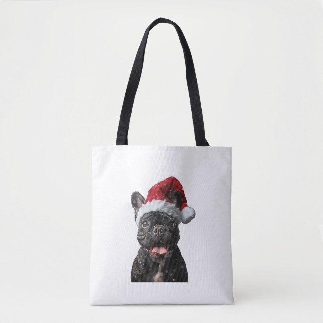 Tote Bag Noël des Bulldog français (Devant)