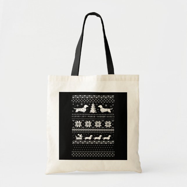 Tote Bag Noël des Dachshunds (Devant)