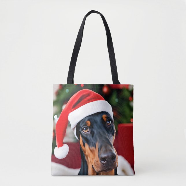 Tote Bag Noël Doberman (Devant)